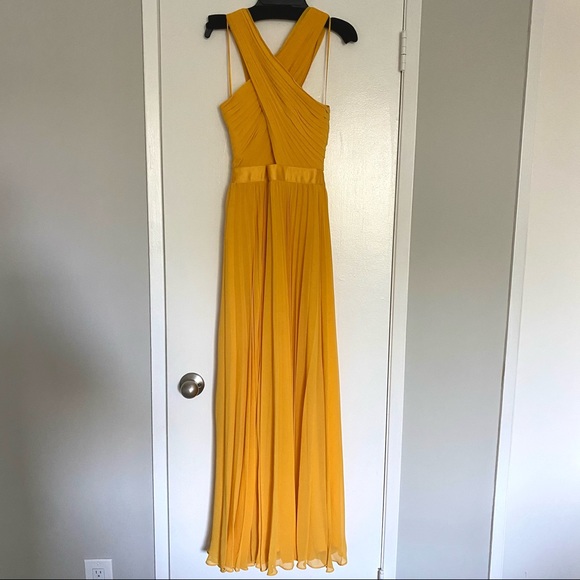 JOIE Elenita Pleated Chiffon Maxi Dress Yellow - 0 - Picture 7 of 12